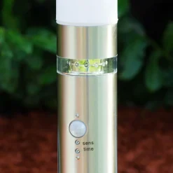 hofstein Lampadaire d'extérieur Avize Acier inoxydable, 1 lumière, Détecteur de mouvement