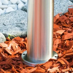 hofstein Lampadaire d'extérieur Avize Acier inoxydable, 1 lumière, Détecteur de mouvement