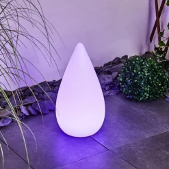 hofstein Lampadaire d'extérieur Bouilli LED Blanc, 1 lumière, Télécommandes, Changeur de couleurs