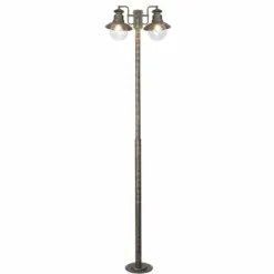 Luminaires Rustiques-Luminaires Brilliant Lampadaire d'extérieur Brilliant Artu Noir, 2 lumières