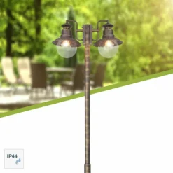 Luminaires Rustiques-Luminaires Brilliant Lampadaire d'extérieur Brilliant Artu Noir, 2 lumières