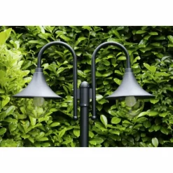 Luminaires Rustiques-Luminaires Brilliant Lampadaire d'extérieur Brilliant Berna Noir, 2 lumières