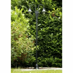 Luminaires Rustiques-Luminaires Brilliant Lampadaire d'extérieur Brilliant Berna Noir, 2 lumières