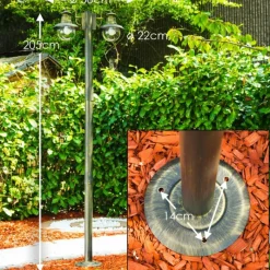 Luminaires Rustiques-hofstein Lampadaire d'extérieur Brilliant Artu Or, Noir, 2 lumières