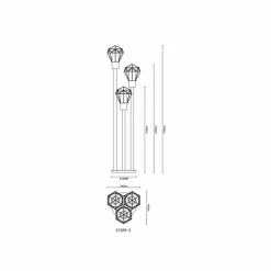 Luminaires Globo Lighting Lampadaire d'extérieur Globo HORACE Noir, 3 lumières