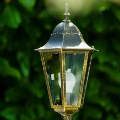 Luminaires Rustiques-hofstein Lampadaire d'extérieur Hongkong Bronze, Or, 1 lumière