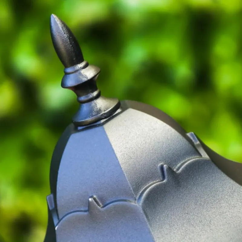 Luminaires Rustiques-hofstein Lampadaire d'extérieur Hongkong Frost Noir, Détecteur de mouvement