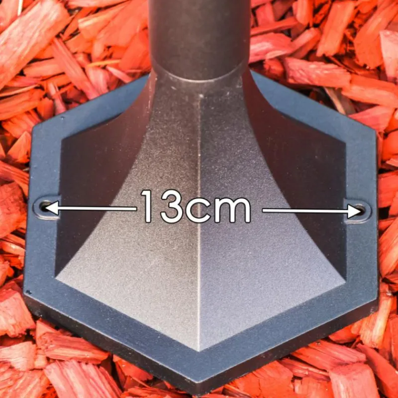 Luminaires Rustiques-hofstein Lampadaire d'extérieur Hongkong Frost Noir, Détecteur de mouvement