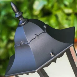 Luminaires Rustiques-hofstein Lampadaire d'extérieur Hongkong Frost Noir, 1 lumière