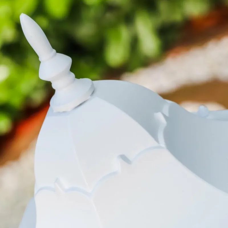 Luminaires Rustiques-hofstein Lampadaire d'extérieur Hongkong Frost Blanc, 1 lumière