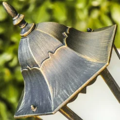 Luminaires Rustiques-hofstein Lampadaire d'extérieur Hongkong Frost Brun doré, 1 lumière, Détecteur de mouvement