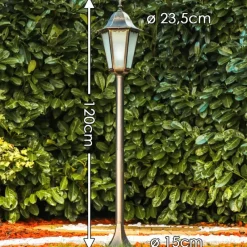 Luminaires Rustiques-hofstein Lampadaire d'extérieur Hongkong Frost Brun doré, 1 lumière