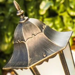 Luminaires Rustiques-hofstein Lampadaire d'extérieur Hongkong Frost Brun doré, 1 lumière