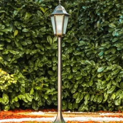 Luminaires Rustiques-hofstein Lampadaire d'extérieur Hongkong Frost Brun doré, 1 lumière