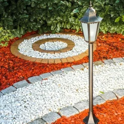 Luminaires Rustiques-hofstein Lampadaire d'extérieur Hongkong Frost Brun doré, 1 lumière