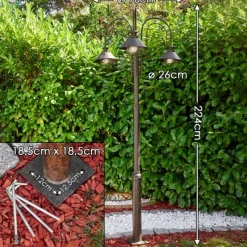 hofstein Lampadaire d'extérieur Lohja Rouille, 3 lumières