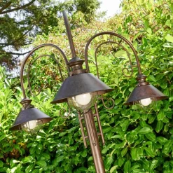 hofstein Lampadaire d'extérieur Lohja Rouille, 3 lumières