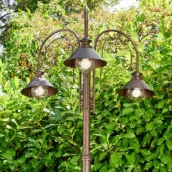 hofstein Lampadaire d'extérieur Lohja Rouille, 3 lumières