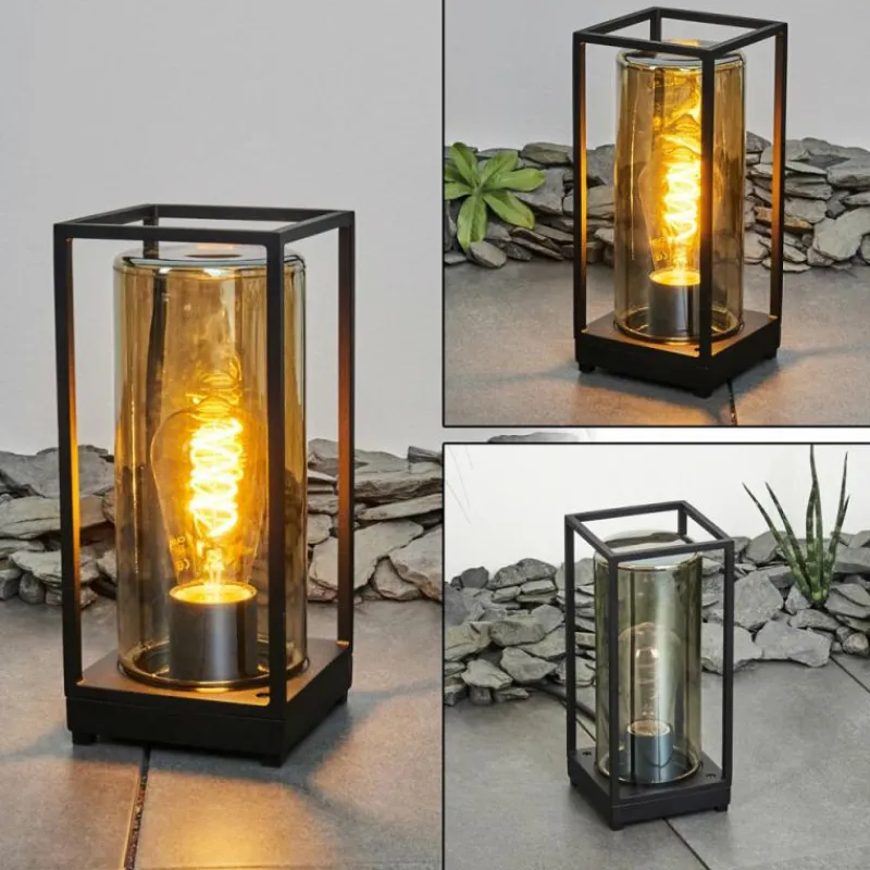 Suspension Verre Fumé-hofstein Lampadaire d'extérieur Palanga Noir, 1 lumière