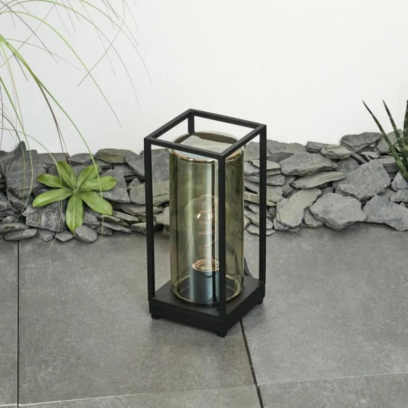 Suspension Verre Fumé-hofstein Lampadaire d'extérieur Palanga Noir, 1 lumière