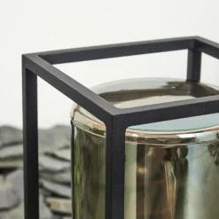 Suspension Verre Fumé-hofstein Lampadaire d'extérieur Palanga Noir, 1 lumière