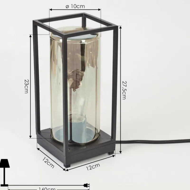 Suspension Verre Fumé-hofstein Lampadaire d'extérieur Palanga Noir, 1 lumière