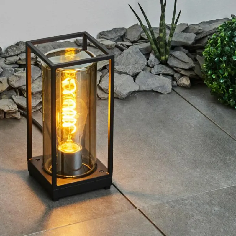 Suspension Verre Fumé-hofstein Lampadaire d'extérieur Palanga Noir, 1 lumière