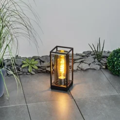 Suspension Verre Fumé-hofstein Lampadaire d'extérieur Palanga Noir, 1 lumière