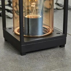 Lampes Vintages & Rétros-hofstein Lampadaire d'extérieur Palanga Noir, 1 lumière