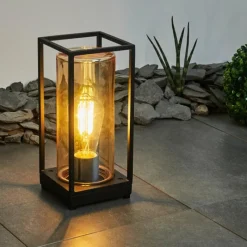 Lampes Vintages & Rétros-hofstein Lampadaire d'extérieur Palanga Noir, 1 lumière