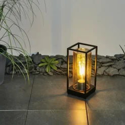 Lampes Vintages & Rétros-hofstein Lampadaire d'extérieur Palanga Noir, 1 lumière