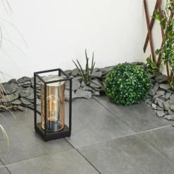 Lampes Vintages & Rétros-hofstein Lampadaire d'extérieur Palanga Noir, 1 lumière