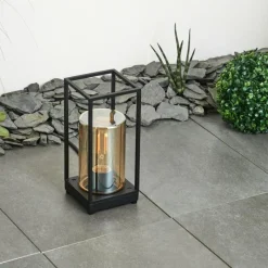 Lampes Vintages & Rétros-hofstein Lampadaire d'extérieur Palanga Noir, 1 lumière