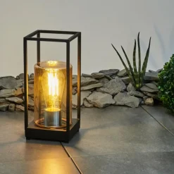 Lampes Vintages & Rétros-hofstein Lampadaire d'extérieur Palanga Noir, 1 lumière