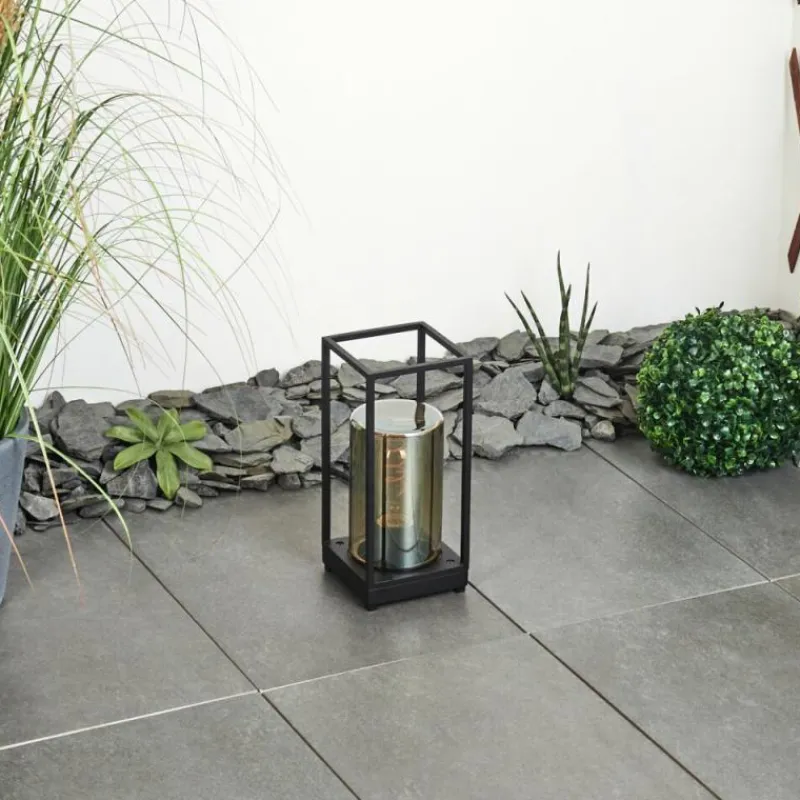 Suspension Verre Fumé-hofstein Lampadaire d'extérieur Palanga Noir, 1 lumière