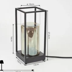 Suspension Verre Fumé-hofstein Lampadaire d'extérieur Palanga Noir, 1 lumière