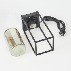Suspension Verre Fumé-hofstein Lampadaire d'extérieur Palanga Noir, 1 lumière