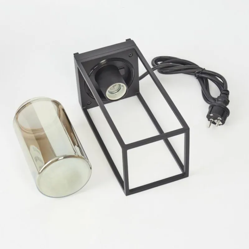 Suspension Verre Fumé-hofstein Lampadaire d'extérieur Palanga Noir, 1 lumière