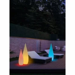 Luminaires Reality Lampadaire d'extérieur Reality Palmas LED Blanc, 1 lumière, Télécommandes, Changeur de couleurs