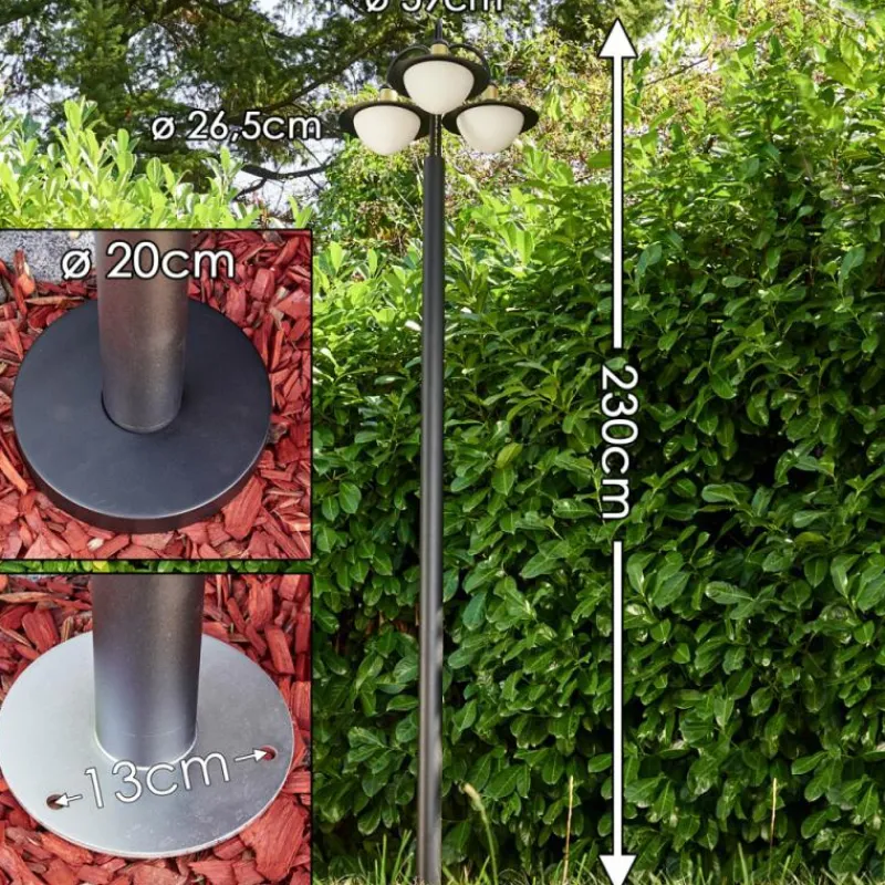 Lampes Dorées-hofstein Lampadaire d'extérieur Theux Or, Noir, 3 lumières