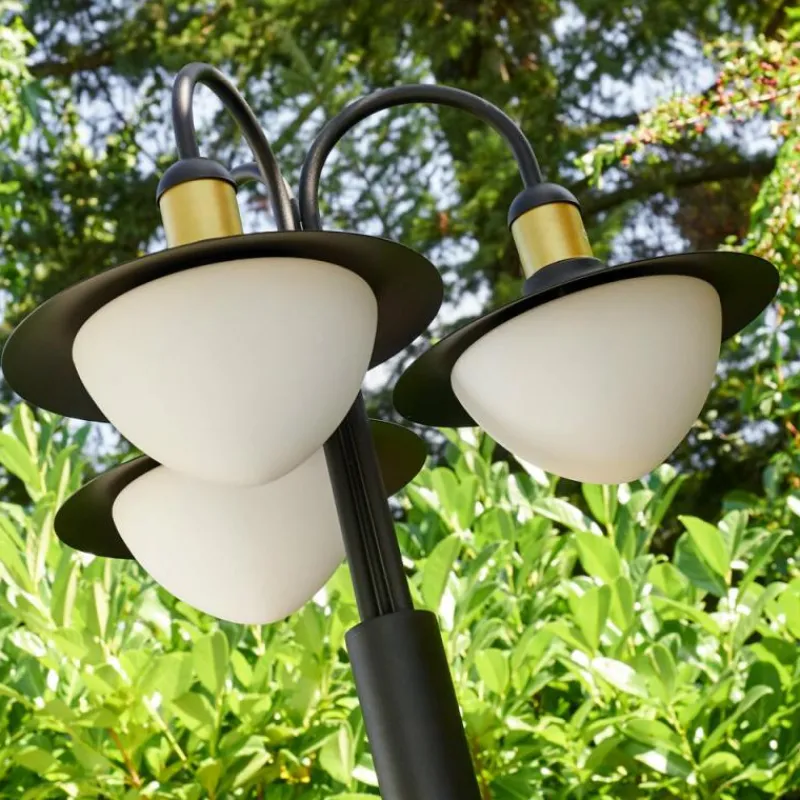 Lampes Dorées-hofstein Lampadaire d'extérieur Theux Or, Noir, 3 lumières