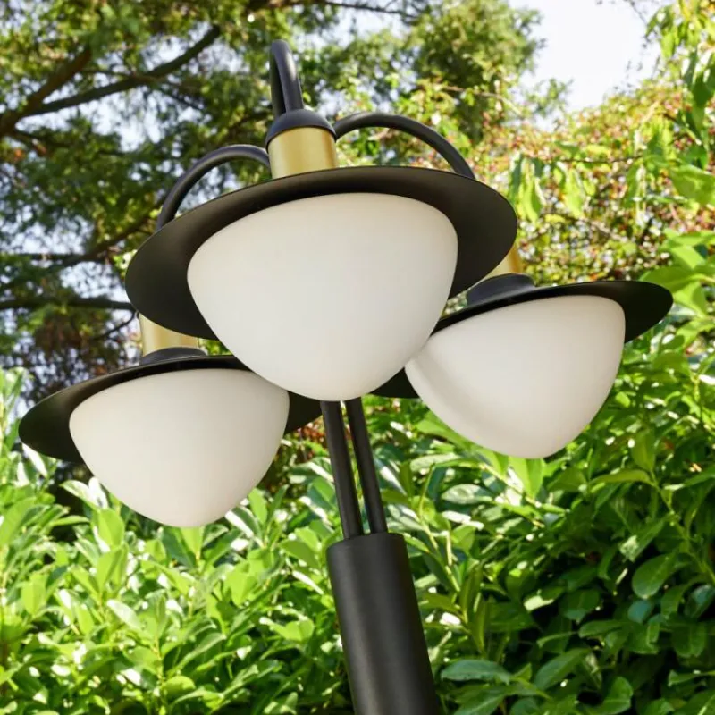 Lampes Dorées-hofstein Lampadaire d'extérieur Theux Or, Noir, 3 lumières