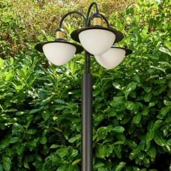 Lampes Dorées-hofstein Lampadaire d'extérieur Theux Or, Noir, 3 lumières