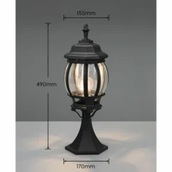 Lampes Vintages & Rétros-Luminaires Trio Lampadaire d'extérieur Trio Elvo Noir, 1 lumière