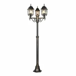 Lampes Vintages & Rétros-Luminaires Trio Lampadaire d'extérieur Trio Volturno Rouille, 3 lumières