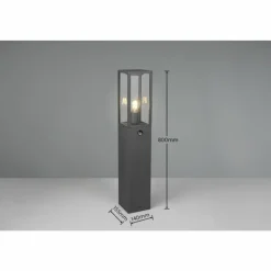 Luminaires Trio Lampadaire d'extérieur Trio GARONNE Anthracite, 1 lumière, Détecteur de mouvement