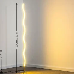 hofstein Lampadaire Dillon LED Nickel mat, 1 lumière