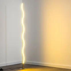 hofstein Lampadaire Dillon LED Nickel mat, 1 lumière