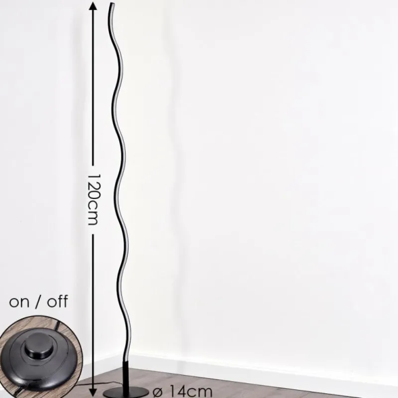 hofstein Lampadaire Dillon LED Noir, 1 lumière