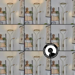 hofstein Lampadaire Donna LED Laiton, 2 lumières